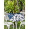 thumbnail image 3 of Outdoor Tablecloth with Umbrella Hole for Patio/Picnic/Party/Camping, Blue Tropical Plant Waterproof Table Cloth Round Cover Washable, Summer Coconut Trees Coastal Nautical (Dia 54"), 3 of 8