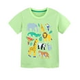 thumbnail image 2 of Spazoro Children's Boys Girls Shirts Tee, Short Sleeve Crew Neck Zoo Animal Print Graphic T-Shirts Casual Summer Tops for Unisex Green Size 6 T, 2 of 6