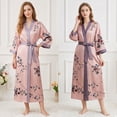 thumbnail image 4 of AMITOFO Long Silky Kimono Robes for Women Lightweight Silky Satin Floral Bathrobe Soft Cozy Ladies Housecoat Loungewear, 4 of 9