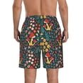thumbnail image 3 of Kdxio Berries and Flowers Pattern Mens Casual Shorts - Drawstring Summer Beach Sports Shorts for Men, 3 of 9