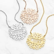 Personalized Planet Snowflake Name Necklace ,Women's