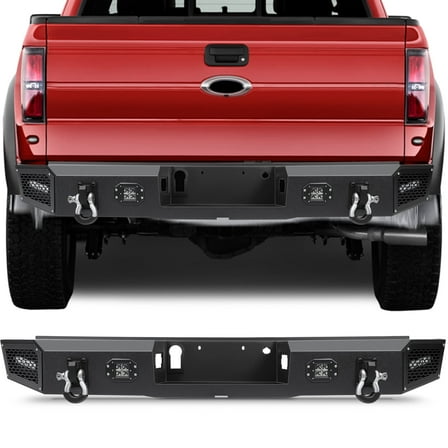 ECCPP Off Road Rear Bumper Compatible for 2015-2020 for ford for F-150,with D-rings LED Lights