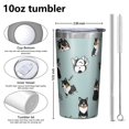 thumbnail image 4 of Black Corgi 10oz Tumblers Stainless Steel Tumbler with Lid and Straw,Vacuum Insulated Double Wall Travel Tumbler Cups with Cleaning Brush for Coffee, Tea, 4 of 4