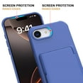 thumbnail image 3 of Allytechgroup iPhone 16e Case with Screen Protector, Hidden Cards Slots & Makeup Mirror Full Body Shockproof Anti-Scratch Drop Proof Phone Case Cover for Apple iPhone 16e, Blue, 3 of 6