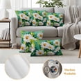 thumbnail image 6 of White Daisy Pillow Covers 2 Pack Flower Floral Green Leaf Spring Plant Watercolor Pillowcase Waterproof Outdoor Throw Pillow Cover for Patio Garden Square Cushion 26”x26”, 6 of 9