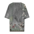 thumbnail image 5 of Xdegoge Short Sleeve Womens Tops Plus Size V Neck T Shirt Floral Printed Summer Tunic Tops Oversized Loose Fit Boho Blouses, 5 of 5