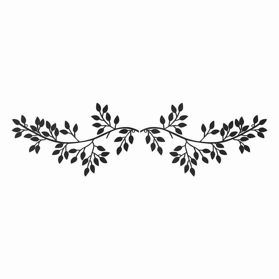 Tkrady 1 Pair Metal Tree Leaf Wall Decor Vine Olive Branch Art Wrought Iron Scroll Sculptures Above The Bed, Living Room, Outdoor Decoration (B)