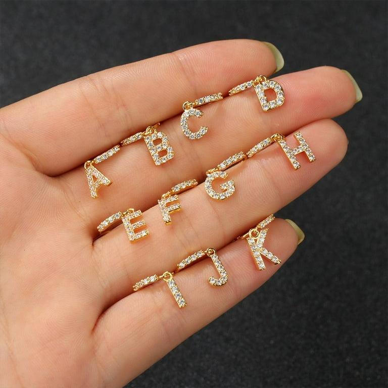 Women Jewelry Gifts DIY Name Piercing Round Hoop Cubic Zirconia 26