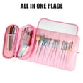 thumbnail image 4 of Unique Bargains 1 Pcs Travel Makeup Bag Makeup Brush Holder Portable Makeup Organizer Bag Waterproof Pink, 4 of 7