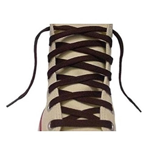 brown flat laces