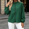 thumbnail image 3 of HAiming Women's Lightweight Jackets Long Sleeve Full Zip Casual Jackets Summer Fall Going out Jackets with Pockets, 3 of 5