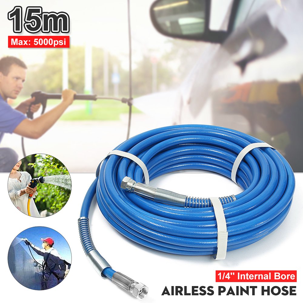 50Ft x1/4'' High Pressure Airless Paint Spray Hose Sprayer Tube Gun