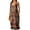 Brown, variant on Women's Sundress, V-Neck Sleeveless with Spaghetti Straps & Print & Low Back, Bohemian Maxi Dress Orange, M