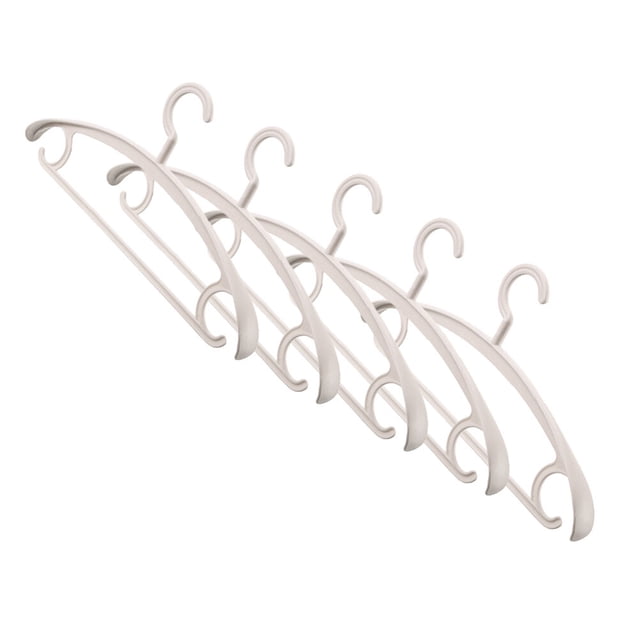 OUNONA 5Pcs Hanger for Sweaters Thickening Plastic Anti-slip for Indoor Use White