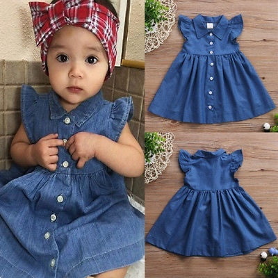 Baby denim dress hotsell