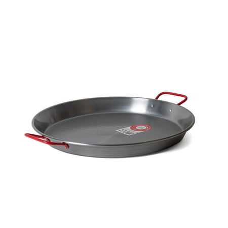 Garcima 14-inch Carbon Steel Paella Pan, 36cm, Informative pamphlet with each pan, which contains two recipes. By La