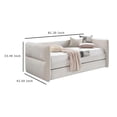 thumbnail image 4 of Wemy Daybed w Pull Out Trundle- Modern Ivory Chenille Upholstery, 4 of 7