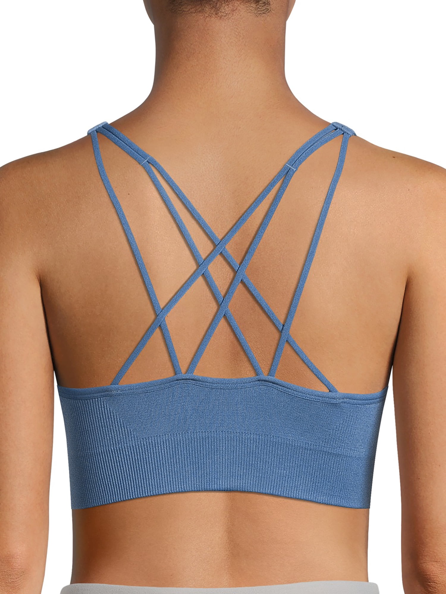 Avia Women’s Plus Medium Support Seamless High Neck Strappy Back Sports Bra