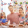 thumbnail image 6 of Topboutique 6 Strings Star Streamers Banner, Red White Blue Decorations, Patriotic Star Garland, Paper Star Banner Decor for Independence Day Memorial Day BBQ Holiday Party Supplies, Total 39.4 ft, 6 of 7