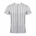 thumbnail image 5 of Toptie Sportswear Pinstripe Baseball Jersey for Men and Boy, Button Down Jersey-white black-XL, 5 of 6
