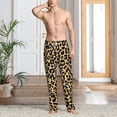 thumbnail image 2 of Logiee Leopard Print Print Pajama Pants for Men,Men’s Pajama Bottoms,Mens PJ Pants with Pockets & Button Fly-Large, 2 of 6