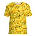 thumbnail image 5 of Banana Cluster Print T Shirts Basic T-Shirt Short Sleeve Ladies Tee Shirt Summer Graphic Clothing, 5 of 6