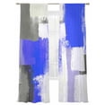 thumbnail image 2 of Sheer Curtain Panels Blue Graffiti Rod Pocket Voile Window Curtains Modern Style Window Treatments Ligh Filtering Privacy Curtain Drapes for Bedroom Living Room 2 Panel Set 84 Inch Length,, 2 of 9