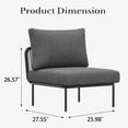 thumbnail image 5 of LayinSun 2 Pieces Aluminum Patio Furniture Set, Modern Modular Sectional Middle Chairs and Upgrade Thickness Cushion, 5 of 8