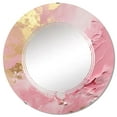 thumbnail image 2 of Designart "Emerging Energies in Pink and Gold III" Abstract Round Wall Mirror - Modern Oval Printed Decorative Oversized Mirror - Multiple Color Options, 2 of 4