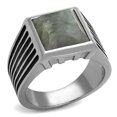 thumbnail image 1 of Men High Polished Stainless Steel Ring with Synthetic in Gray - Size 10, 1 of 1