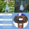 thumbnail image 6 of Exhart Light Blue Pearlized Glass Twisted Flame  Solar Powered Garden Stake, 36 inch (Decor for Home Patio, Outdoor Garden, Yard or Lawn), Metal, Teal, 6 of 7