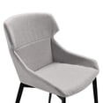 thumbnail image 6 of Rocco Upholstered Dining Chair in Taupe Gray and Black Faux Leather with Black Metal Legs - Set of 2, 6 of 6