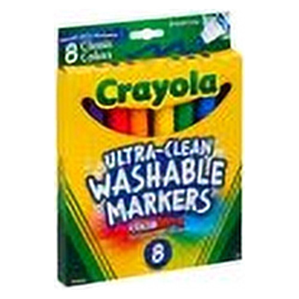 Crayola Broad Line Washable Markers Color Max, 8 Classic Colors (4 Packs)