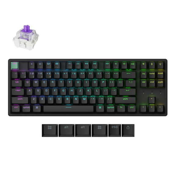 Keychron K8 HE TKL Wireless RGB Magnetic Switch Keyboard, Rapid Trigger, QMK, 2.4G/BT, Standard Black