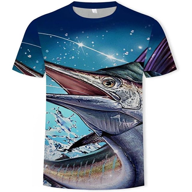 "Playera Manga Larga Hombre 3D Fish T-Shirt Hombres Animal Camisetas Casual Hip Hop Camisetas Divertidas Ropa para Hombre Hip Hop New Slim O-Neck3D Fish T-Shirt Hombres Animal,Tx306,4XL" Xishao ropa