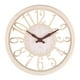thumbnail image 1 of Reloj de pared de madera de simución, 12 pulgadas, movimiento silencioso, tiempo , números grandes fáciles de leer, decorativo adecuado para Beige Sunnimix Reloj de pared retro, 1 of 6