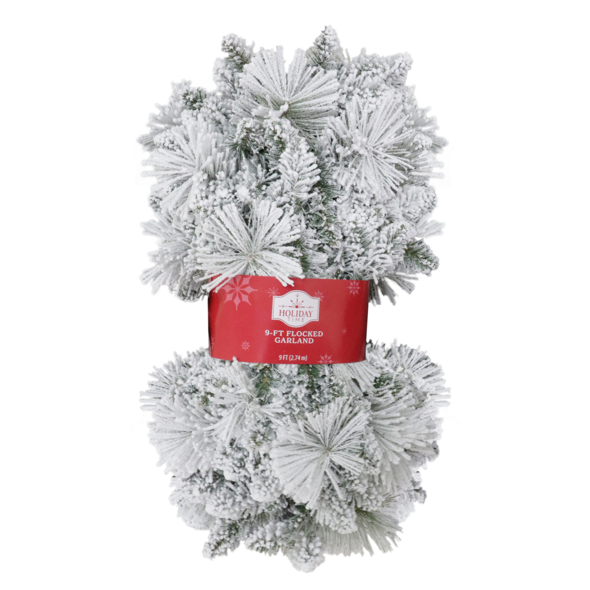 Holiday Time 9' Snow-Flocked Winter Frost Artificial Christmas Garland photo 5