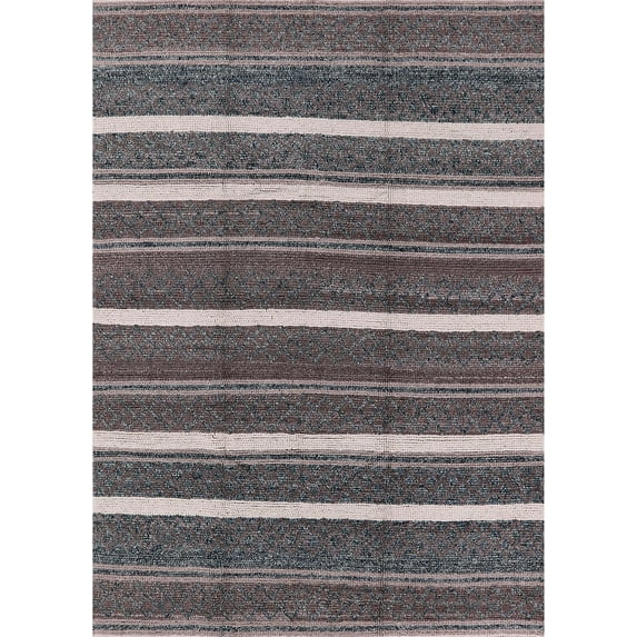 Ahgly Company Machine Washable Indoor Rectangle Industrial Modern Black Eel Black Area Rugs, 4' x 6'