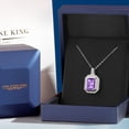 thumbnail image 4 of Gem Stone King 5.20 Ct Emerald Cut Purple Amethyst 925 Sterling Silver Pendant, 4 of 4