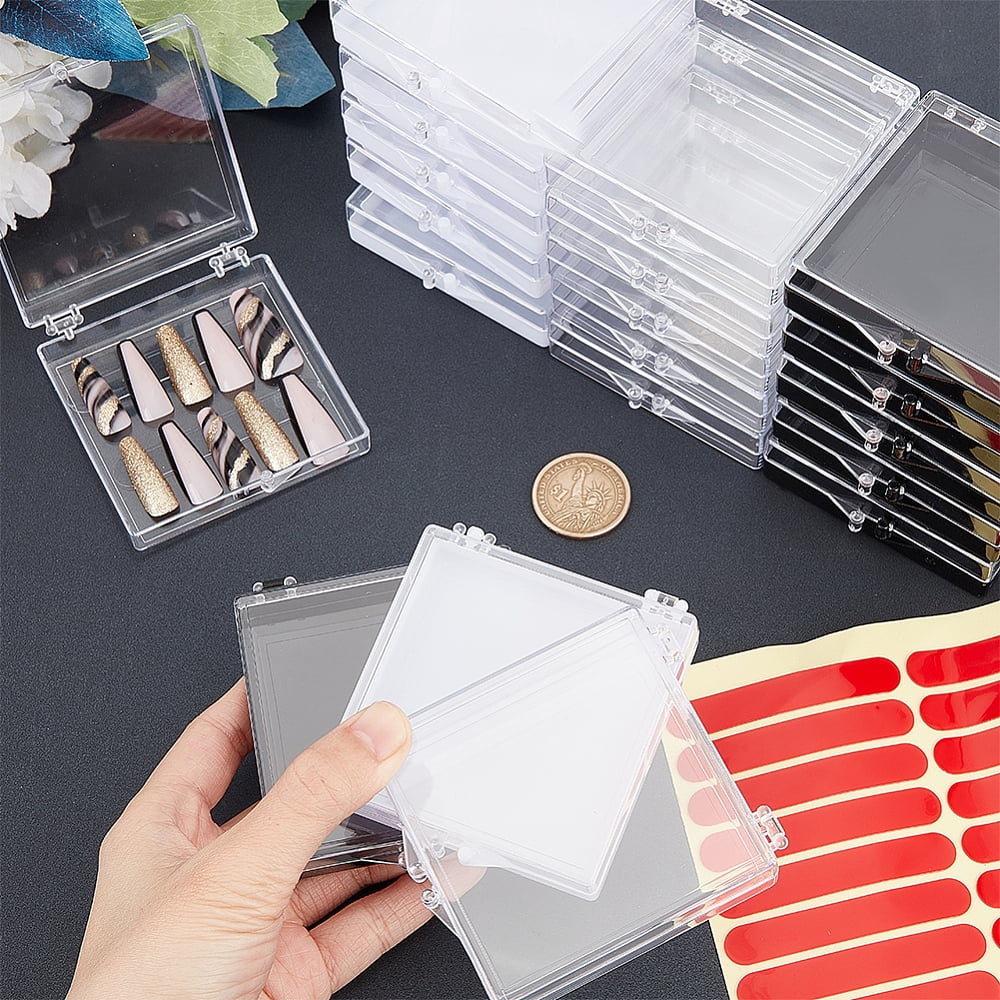21pcs Transparent Plastics Hand-wearing Armor Storage Case with 2 sheets Seamless Clear Double Side Adhesive Glue Sticky Tape Mixed Color DIY