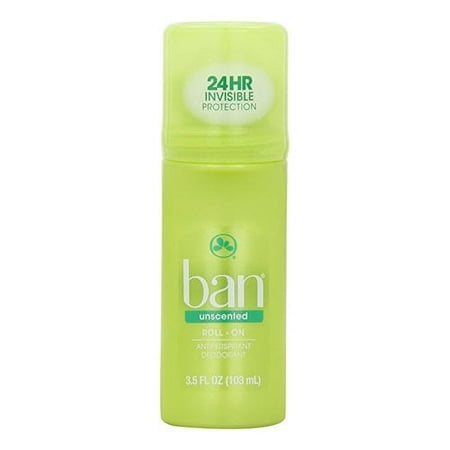 Ban Antiperspirant amd Deodorant Roll On, Unscented. 3.5 Oz