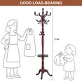 thumbnail image 4 of XXLYY 77" Wooden Coat Rack Freestanding - Adjustable Hall Tree Stand with Tray, Heavy Duty Coat Hanger for Entryway, Bedroom, Living Room, Office, 4 of 7