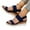 Blue, variant on AXXD Women Black Sandals Summer Poe Heel Low Heel Casual Sandals One Button Roman Sandals