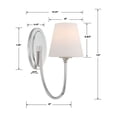 thumbnail image 3 of Crystorama Juno 1 Light Polished Nickel Wall Mount - 6"W x 13"H x 10.25"D, 3 of 12