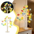 thumbnail image 2 of Pre-Lit Artificial Easter Tree with Colorful Egg Ornaments - Battery Operated LED Lights Tabletop Bonsai Tree for Home Decor, Spring Party Centerpiece, and Holiday Display, White-2, 23.62 inch, 2 of 8