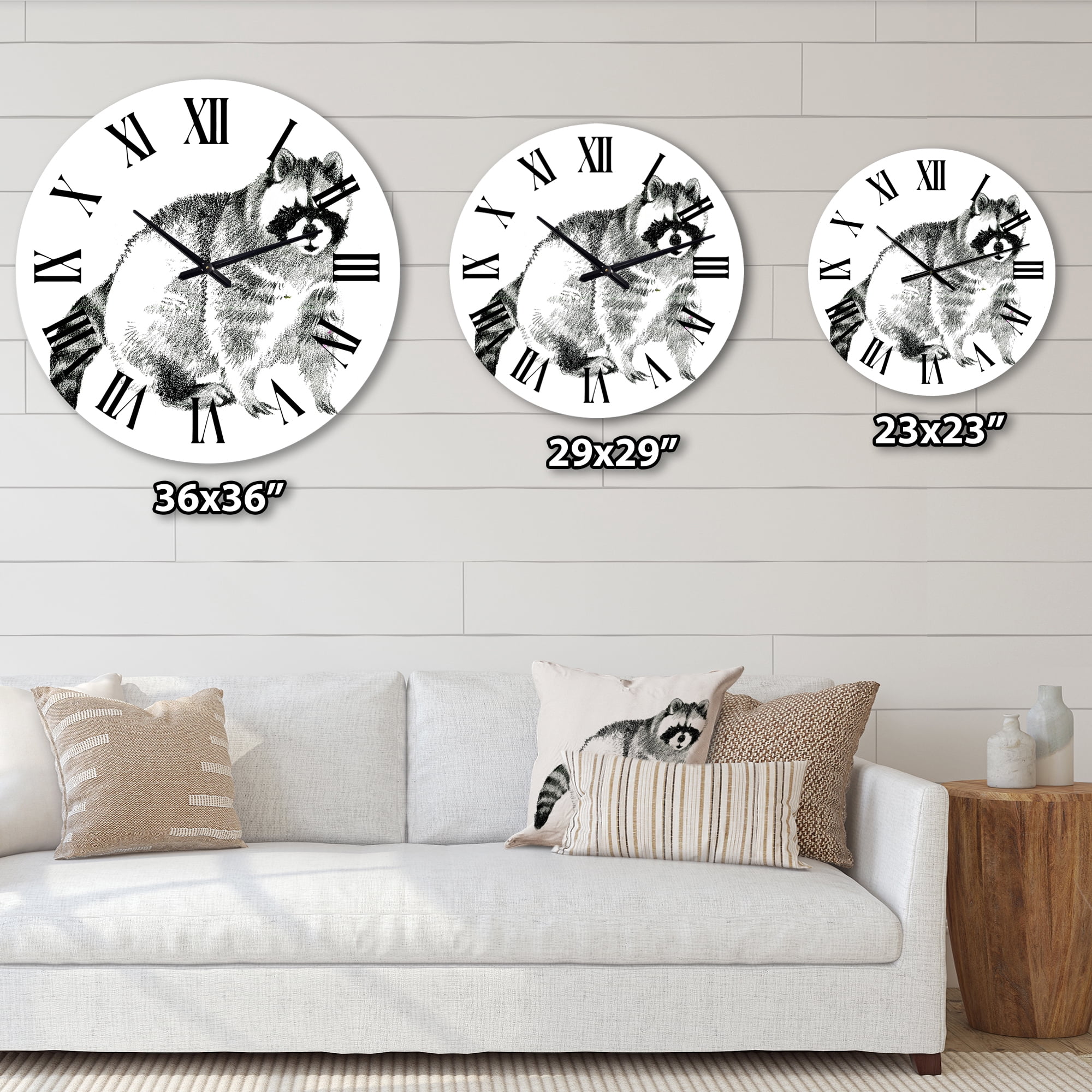 Designart 1 in Quartz Farmhouse Wall Clock