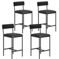 thumbnail image 5 of Set of 2 Upholstered Bar Chairs Counter Height Barstools for Kitchen Island - 14.5" L x 16.5" W x 37.4" H Black - Set of 4, 5 of 5