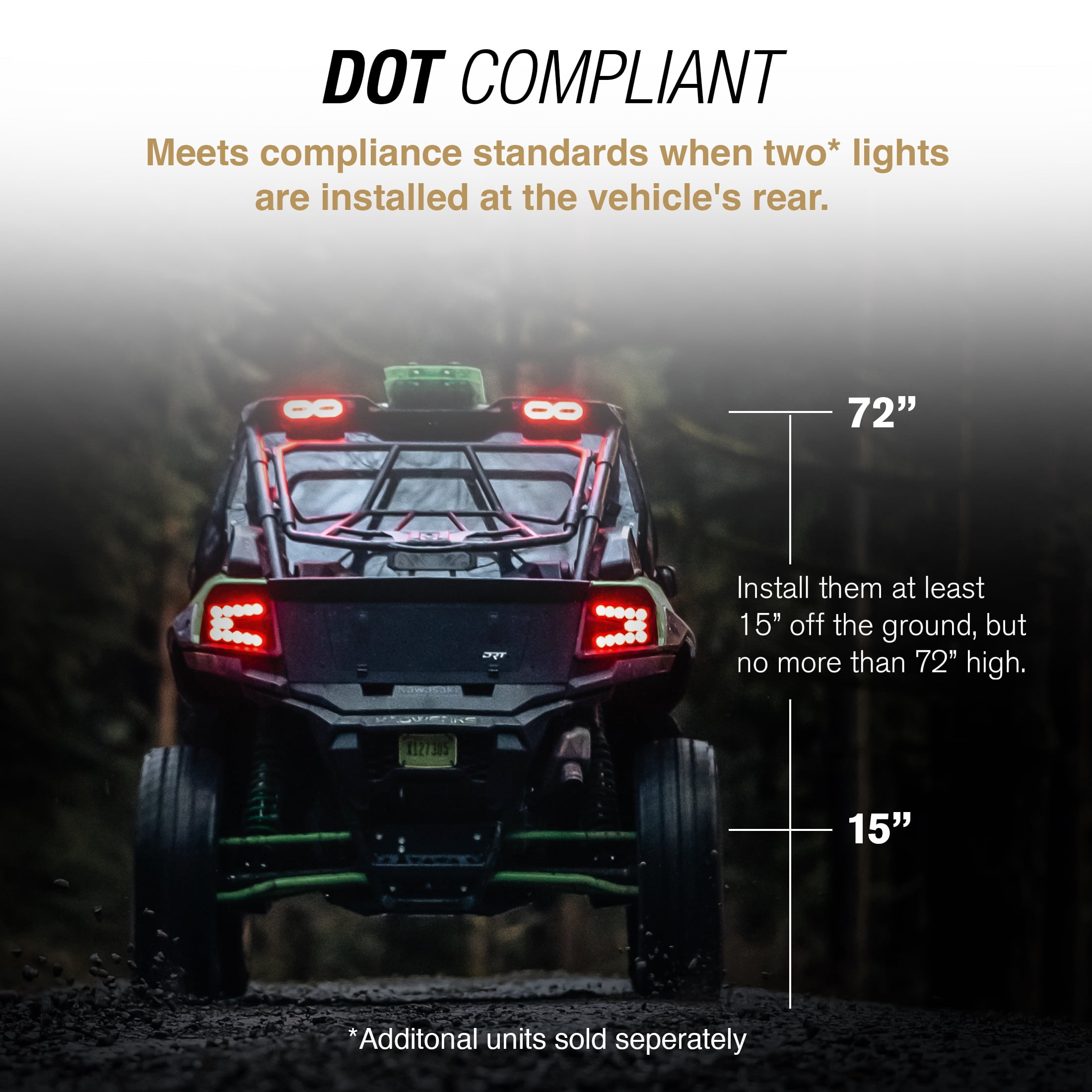 Type S Elevate LED Chase Light - DOT Compliant, 5 Light Modes, Waterproof, Die-Cast, Surface & Tube Mounting Kit Included, Truck, Jeep, UTV, ATV, SUV, 7 inches, 1 Pack