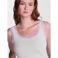 thumbnail image 4 of No Boundaries Cotton Blend Jersey Sleep Lace Tank Top, Women’s XXS-3X, 4 of 5