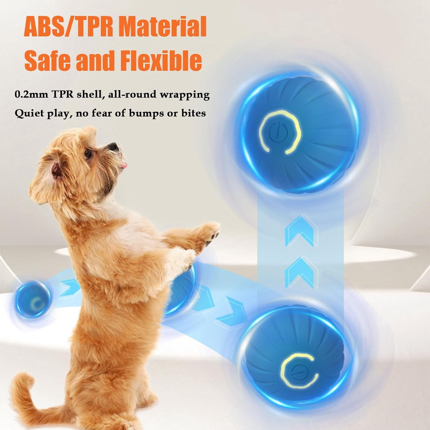 2026 New Interactive Dog Toy Ball, Automatic Dog Chasing ＆ Herding Motion Activated Ball, Rechargeable Dog Ball Toys for Indoor Boredom Interactive